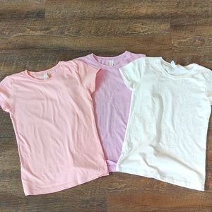 Never Worn 100% Cotton Girls T-shirts (Set of 3)  Size 10/12